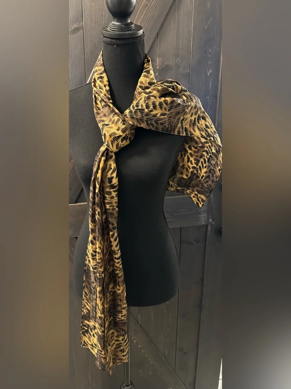 Leopard Print Women’s Scarf - Brown/Black